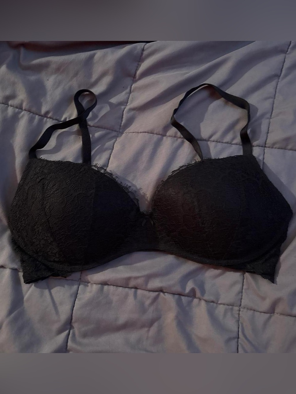 Black Lace Push-Up Bra - Women Intimates